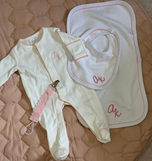 Picot Trim Burp Cloth